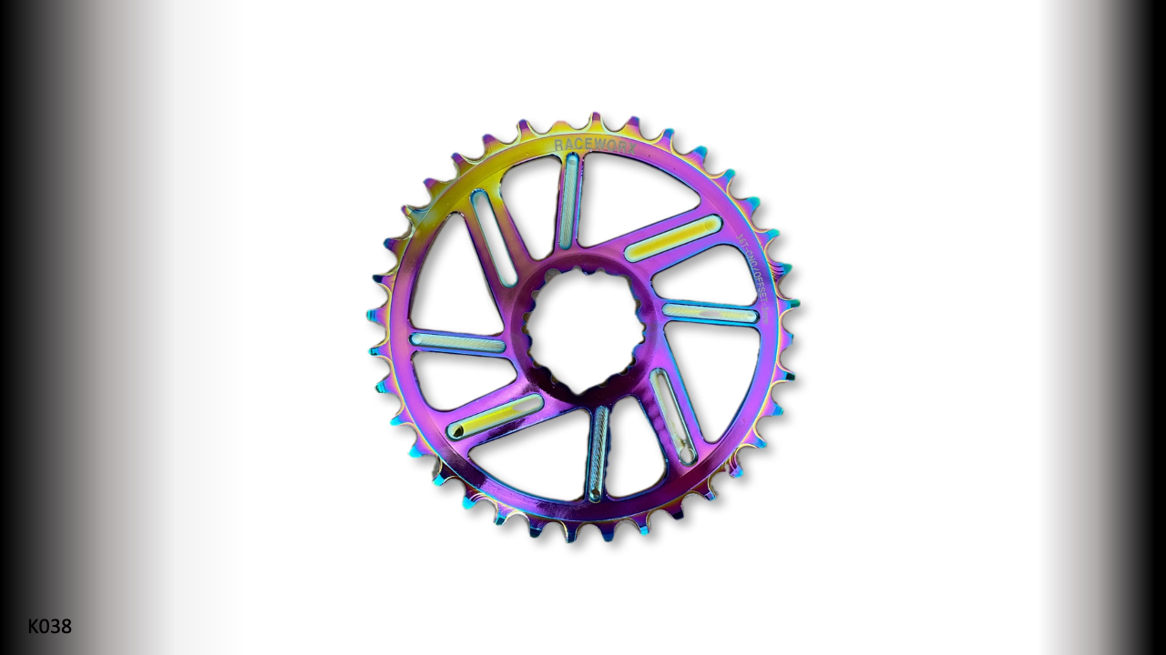 CHAIN RINGS Front MTB 10/11/12s GXP 1x Round 6mm offset Oil Slick RACEWORX (34T)