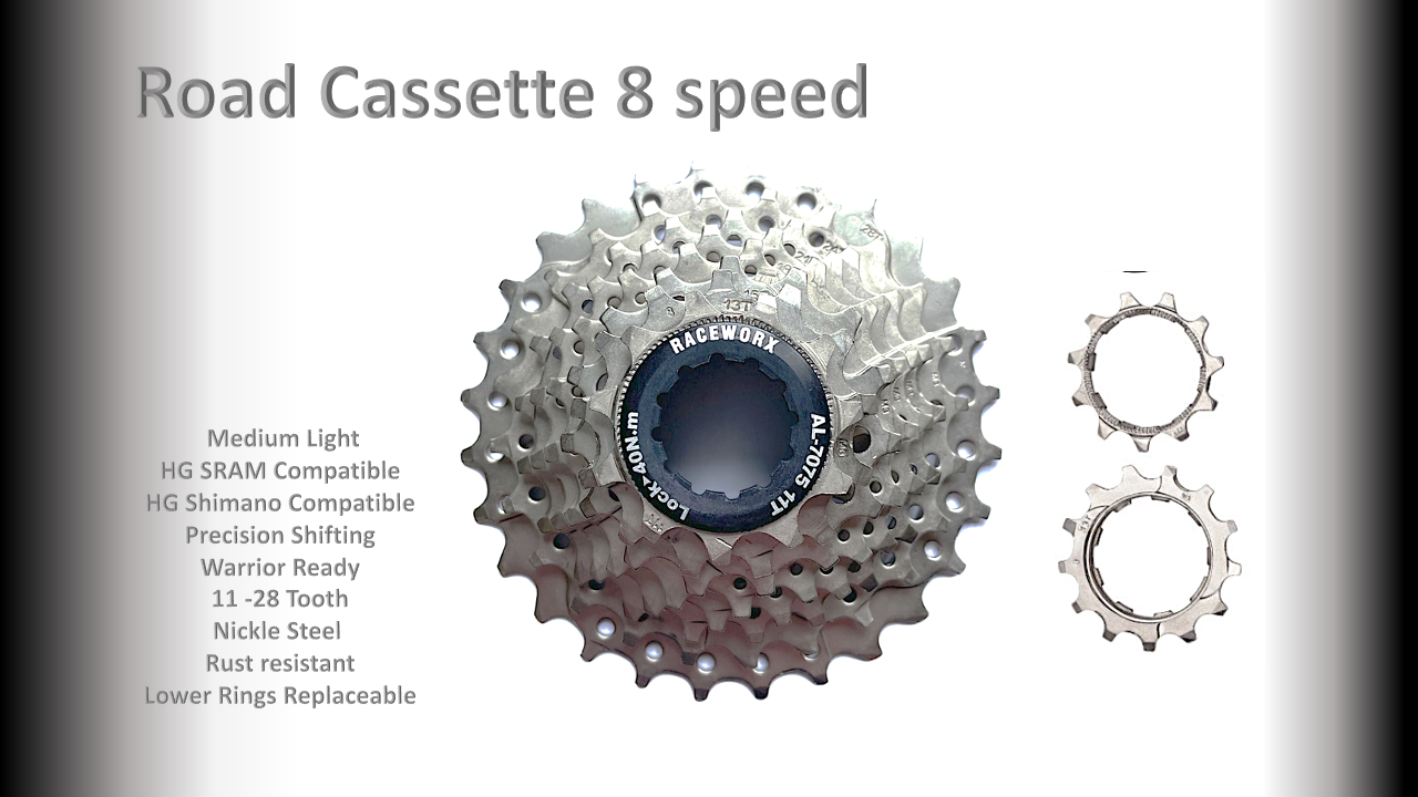 8s 11-28t Cassette Clusters Silver - HG - ( For Recreational Use)