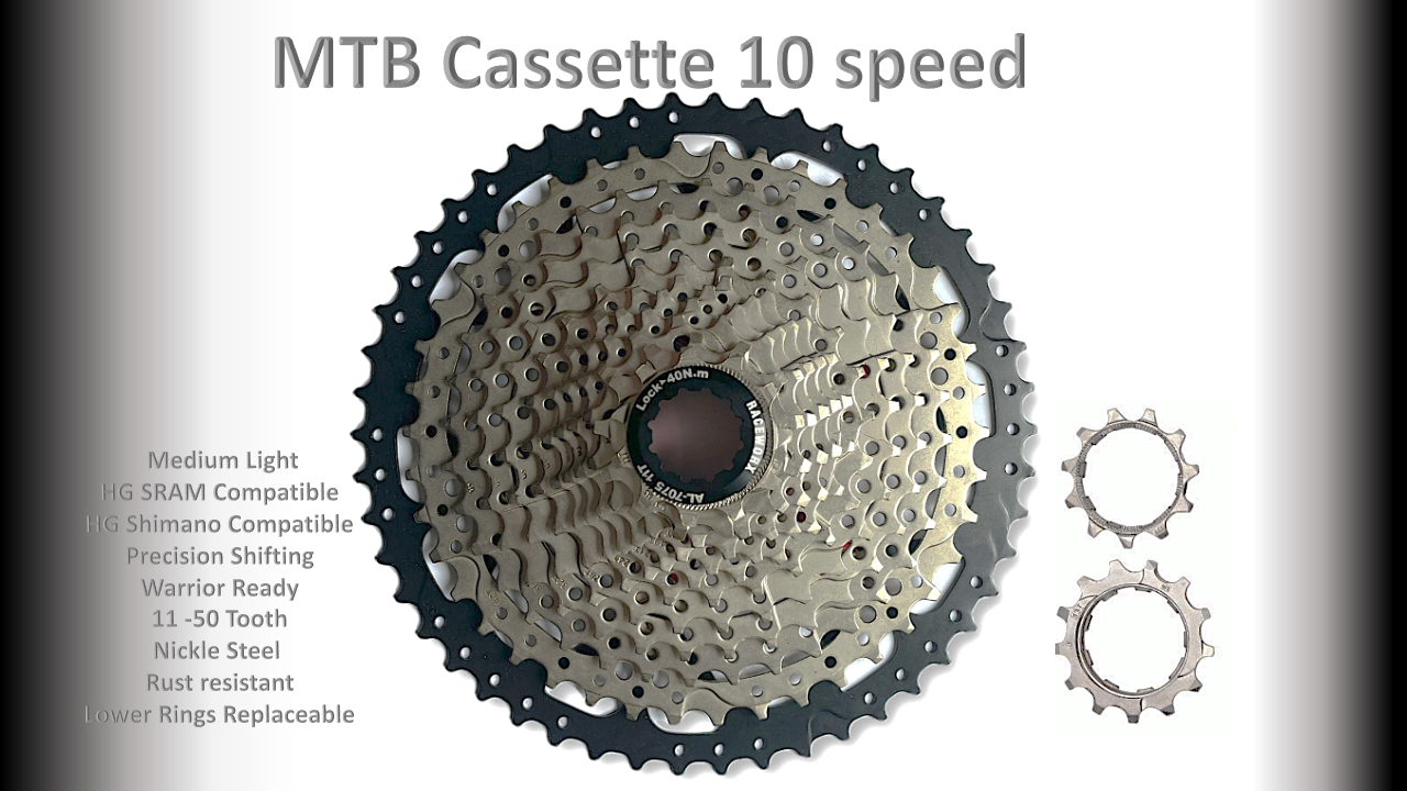 10s 11-50t Cassette Clusters Silver - HG - (For Recreational Use)