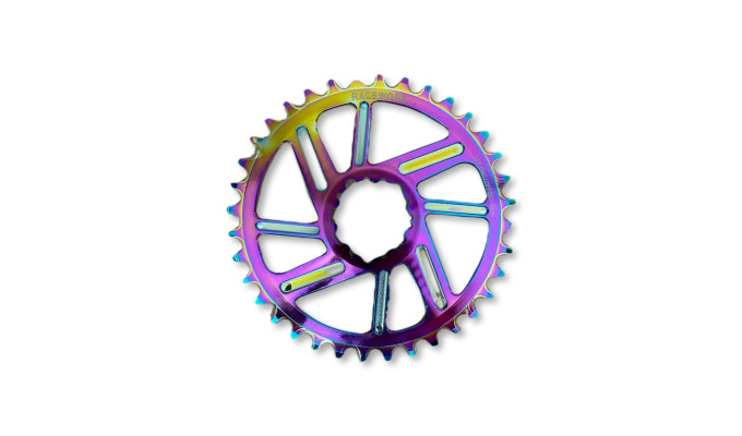 MTB (36T) 10/11/12s GXP 1x Round 3mm offset Oil Slick RACEWORX (Narrow/Wide Tooth Design)