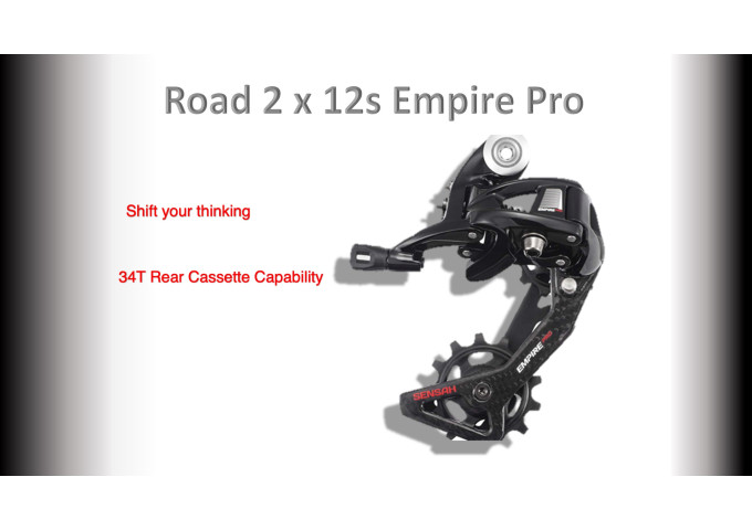 SENTYEH Empire Pro Road Rear Derailleur 2x12s (Medium Jockey Cage)