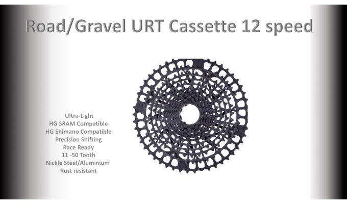 12s 11-50t Cassette Cluster Black URT (Ultralight Race Technology) - HG