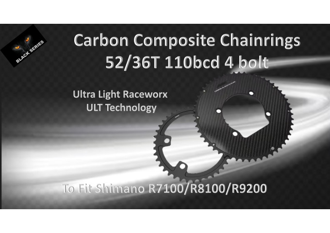 ROAD CARBON (52/36T) 4 bolt 110BCD compatabile with Shimano Crank Set (R7000/R8100/R9200) Set