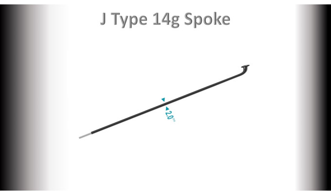 Spoke J Type Black 295mm 14g 2mm