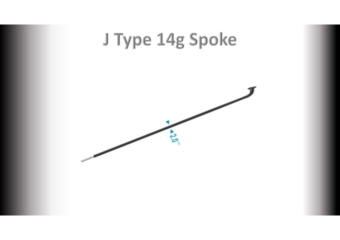 Spoke J Type Black 295mm 14g 2mm