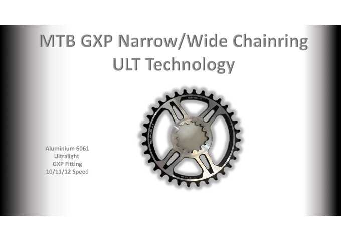 MTB (32T) 10/11/12s GXP 1x Round 3mm offset Black/Silver RACEWORX (Narrow/Wide Tooth Design) ULT