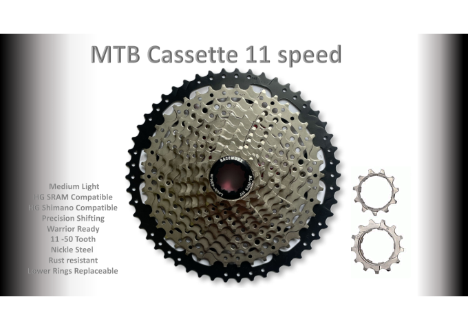 11s 11-50t Cassette Clusters Silver - HG - (For Recreational Use)