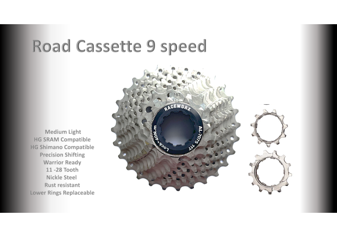 9s 11-28t Cassette Clusters Silver - HG - (For Recreational Use)