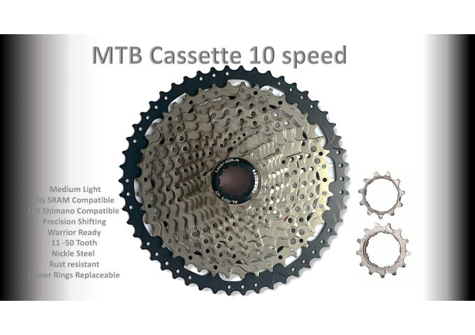 10s 11-50t Cassette Clusters Silver - HG - (For Recreational Use)