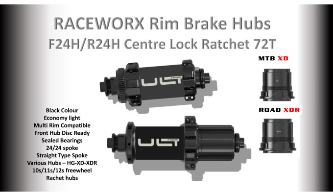 HUB Set for Rim Brake Rim F24/F24 Ratchet Freewheel