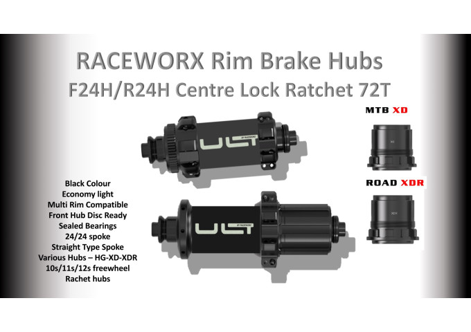 HUB Set for Rim Brake Rim F24/F24 Ratchet Freewheel