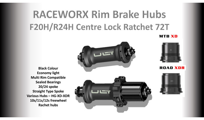 HUB Set for Rim Brake Rims F20/F24 Ratchet Freewheel